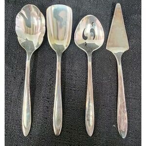 4 Pc International Silver Meriden First Lady Silverplate Hostess Serving Set Vtg